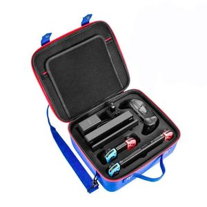 Maleta para Nintendo Switch y Oled, estuche resistente grande, rojo con azul