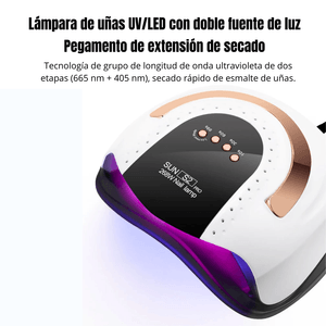 Lámpara y secadora para uñas Seisa SUNS2 Pro 268W, 4 tiempos de temporizador, blanco