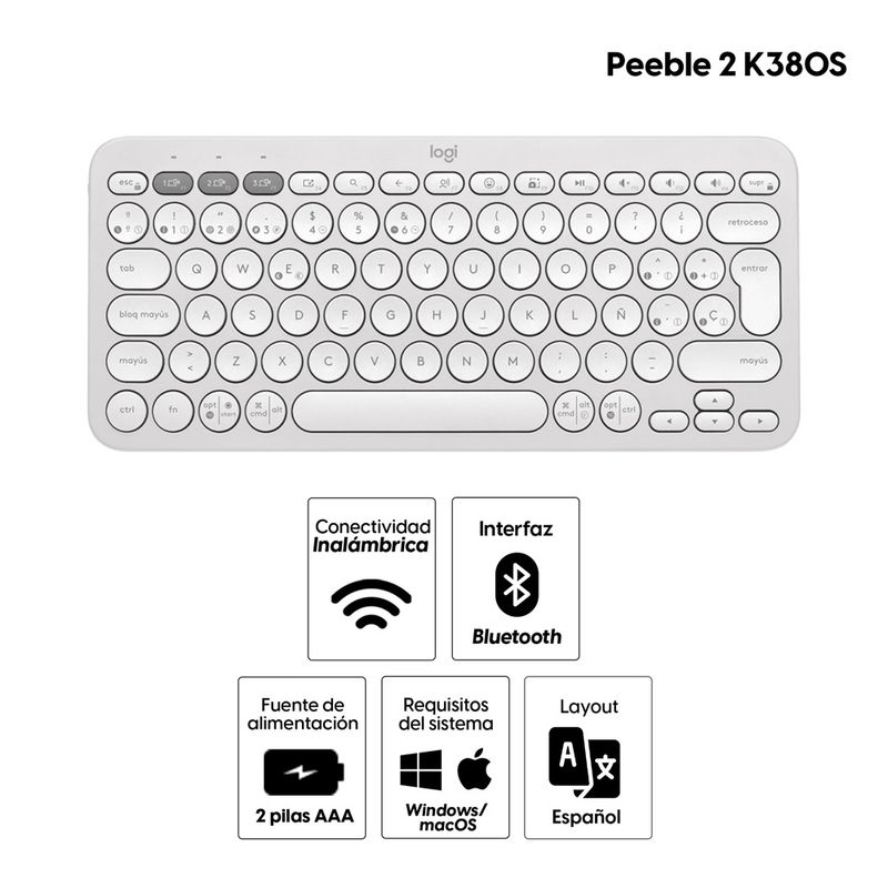 Teclado-inalambrico-Logitech-Peeble-2-K380S-blanco_2