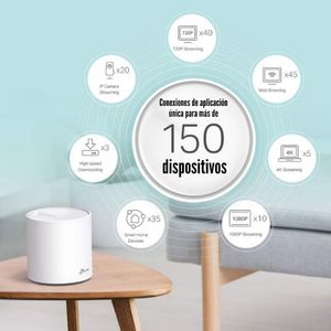Pack x 3: Sistema Wi-Fi Mesh TP-Link Deco X60 AX5400, 2976 mbps, 2 puertos gigabit LAN, 4 antenas internas