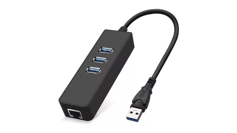 USB 3.0 RJ45 Gigabit LAN адаптер с USB хабом KS-is (KS-405)