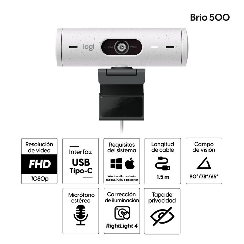 Camara-web-Logitech-Brio-500-blanco_2