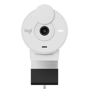 Cámara web Logitech Brio 300 FHD 1080p, conexión USB Tipo-C, micrófono integrado, tapa de privacidad, cable 1.5 m, blanco