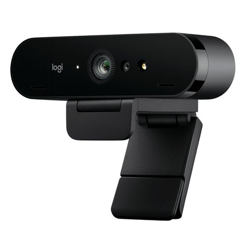 Cámara web Logitech empresarial Brio UHD 4K, conexión USB, micrófono integrado, tapa de privacidad, cable 2 m, negro