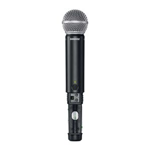 Micrófono inalámbrico de mano Shure, con micrófono profesional SM58 y receptor con antenas externas, negro