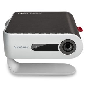 Proyector portátil Viewsonic M1+-2 Smart LED, 854x480, 300 lúmenes, Wi-Fi, proyecta hasta 100”, con altavoces Harman Kardon, plateado