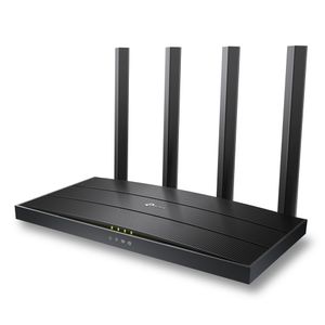 Router TP-Link AX1500 Wi-Fi 6, inalámbrico, doble banda, 300 Mbps en 2.4Ghz y 1201 Mbps en 5Ghz, 4 antenas, 1Ghz Dual Core, negro