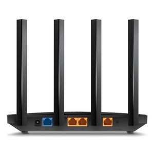 Router TP-Link AX1500 Wi-Fi 6, inalámbrico, doble banda, 300 Mbps en 2.4Ghz y 1201 Mbps en 5Ghz, 4 antenas, 1Ghz Dual Core, negro