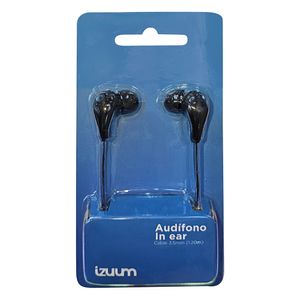 Audífonos in ear sin micrófono Izuum PJT-DEP2142 almohadillas de silicona, conector 3.5 mm, negro