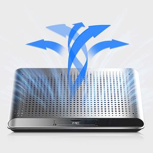 Cooler para laptop de Aluminio Nuoxi Q5, 6 alturas ajustables, 2 puertos USB - Negro