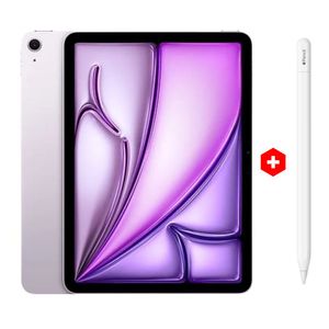 iPad Air 11" Wi-Fi, 128GB, 8GB RAM, cámara principal 12MP, frontal 12MP, Chip M2, 28.6Wh, morado + Apple Pencil USB-C