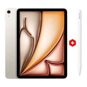 iPad Air 11" Wi-Fi, 128GB, 8GB RAM, cámara principal 12MP, frontal 12MP, Chip M2, 28.6Wh, starlight + Apple Pencil Pro