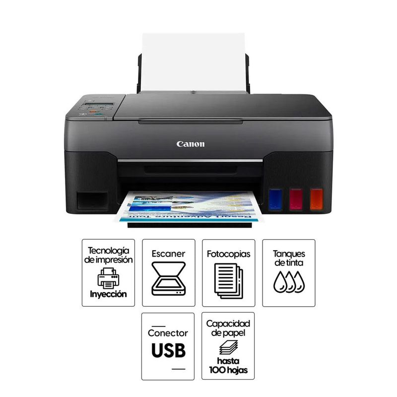 Canon MegaTank G2160 multifunción usb reemp. especifiicaciones