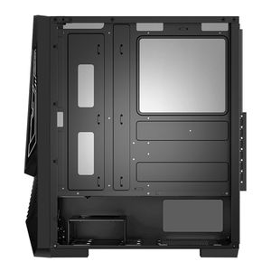 Gabinete Antryx Xtreme NC-257 Black, 1 ventilador ARGB, barra lateral ARGB, panel lateral de vidrio templado, con fuente B500w