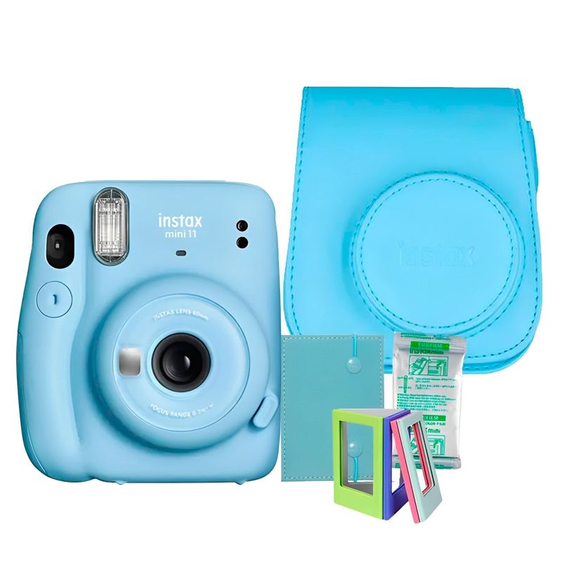 ComboInstaxMini11CelesteEstuchePeliculasx10AlbumMiniMarco