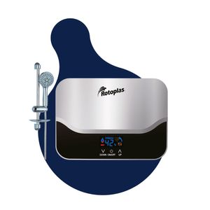 Terma Instantanea Prisma, 5500 watts, pantalla digital, regula temperatura por grado, gris con negro