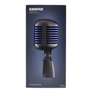 Micrófono alámbrico profesional tipo "Elvis" Shure, no incluye cable, plata