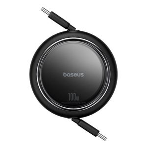 Cable USB Tipo-C a Tipo-C Baseus 100W, 1m, retráctil, negro