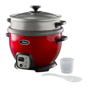 Olla arrocera Oster CKSTRC7030R 900w, 2.2 litros, recubrimiento antiadherente, rojo