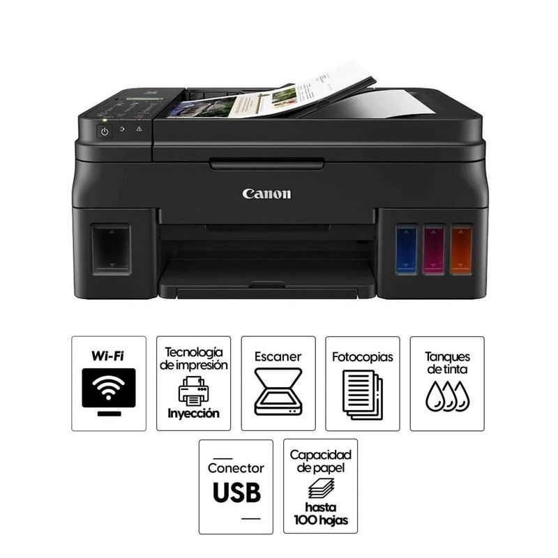 Reacond.: Canon Pixma G4110 multifunción ADF wifi especificaciones
