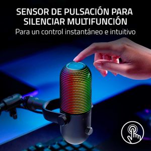 Microfono Gamer Razer Seiren V3 Chroma Usb Streamnig Supercardioide C/N Sensor Touch Silent Black