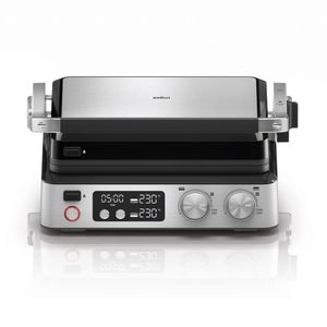 Multigrill 7 Braun digital 3 en 1 2000V, placa antiadherente, gris