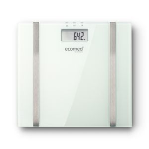 Balanza digital Medisana Ecomed BS-70E vidrio templado, máx. 150 kg, análisis corporal, mide grasa corporal