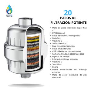 Filtro purificador de agua para ducha y lavado de rostro y dientes