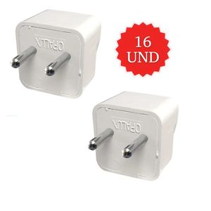 Adaptador, opalux, unid enchufe redondo pack x16 und, blanco