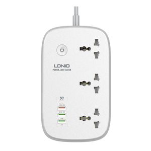 Supresor wi-fi, ldnio, extensión smart power strip, blanco