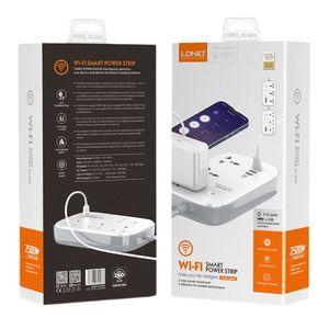 Supresor wi-fi, ldnio, extensión smart power strip, blanco