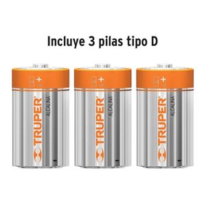 Linterna de aluminio, Truper, LED Cree 850 lm con 3 pilas D, negro