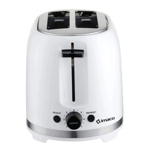 Tostadora Imaco IBT2085 850W, capacidad 2 panes, antideslizante, blanco