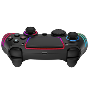 Mando inalámbrico para PS4 SEISA SJ-4013B, conexión Bluetooth, luces LED, negro