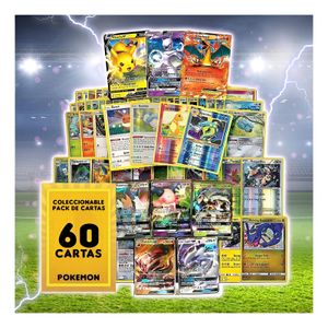 Set de 60 cartas aleatorias, pokémon TCG, cartas EX y raras, idiomas variados