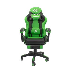 Silla gamer NXT Comics Pro carga máx. 200 kg, soporte lumbar ajustable, inclinación 155°, verde