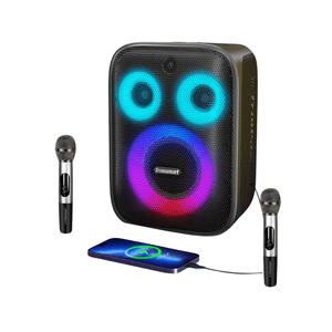 Parlante bluetooth Tronsmart Halo 200 120W, IPX4, luz LED, negro + 2 micrófonos