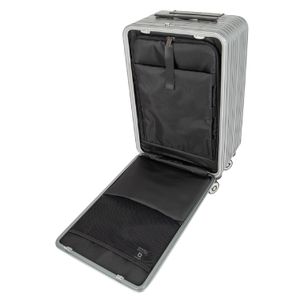 Maleta de cabina Around Belgrado capacidad 35 litros, 4 ruedas dobles 360°, puerto USB, aluminio, gris