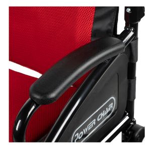 Silla de ruedas eléctrica First Care Premium 400W, autonomía 30km, carga máx. 120kg, rojo
