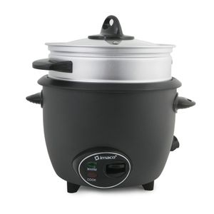 Olla arrocera Imaco RC6ES con vaporera, 400 W, capacidad 1.2 litros, negro