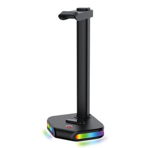 Soporte para audífono gamer Teraware Hercules HZ-15 iluminación RGB, puerto USB Tipo-c (in) y Puertos USB para conexión