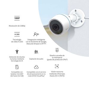 Kit de Cámara de seguridad Ezviz H6C Full HD + H3C Full HD - Blanco