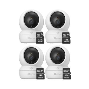 Kit de 4 Cámaras De Seguridad Ezviz H6C Full HD + Micro SD 128gb - Blanco