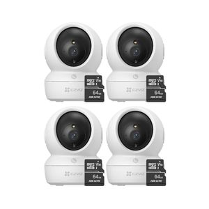 Kit de 4 Cámaras De Seguridad Ezviz H6C Full HD + Micro SD 64gb - Blanco