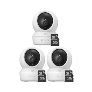 Kit de 3 Cámaras De Seguridad Ezviz H6C Full HD + Micro SD 128gb - Blanco