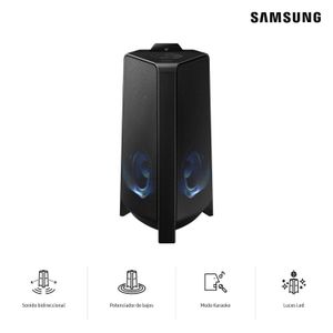 Parlante bluetoothe Samsung MX-T50PE 500W, resistente al agua, USB, karaoke, luces LED, negro