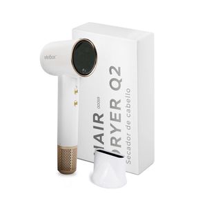 Secador de cabello Iónico Q2 Vivibox 1600W, 3 niveles de velocidad, 3 niveles de temperatura, blanco