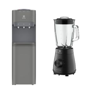 Combo Electrolux: Dispensador de agua Electrolux EA11SR con gabinete gris + Licuadora EBS20 500w, 2 velocidades, vaso de vidrio de 1.5 litros, TruFlow