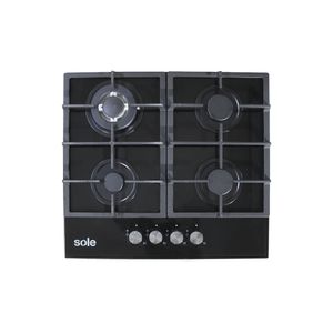 Encimera Sole S-SOLCO045V2 60 cm, vidrio templado, encendido eléctrico, negro