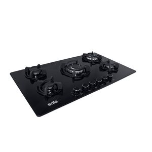 Encimera Sole 3120SOLCO059 86 cm, vidrio templado, encendido eléctrico, negro